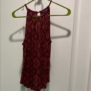 Red Patterned Sleeveless Top